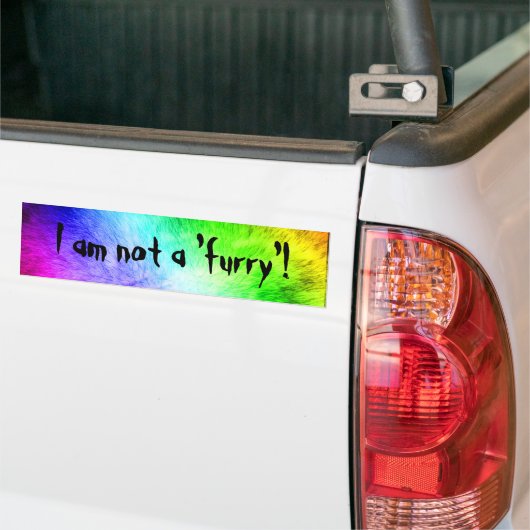 Furry Wolf-Fur Rainbow Bumpersticker (Op Truck)