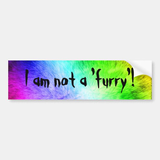 Furry Wolf-Fur Rainbow Bumpersticker (Voorkant)