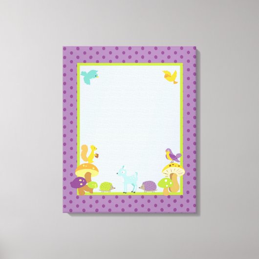 Furry Woodland 16x20 Canvas Nursery Art Afdruk (Voorkant)