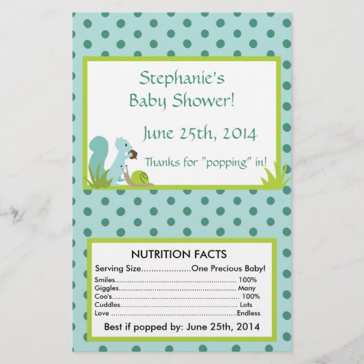 Furry Woodland Blue Microwave Popcorn Wrapper Flyer (Voorkant)