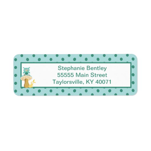 Furry Woodland Blue Return Address Label (Voorkant)
