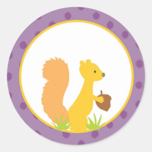 Furry Woodland paars 1,5-inch enveloppe sticker