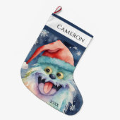 Furry Xmas Monster Grote Kerstsok (Voorkant (Hangend))