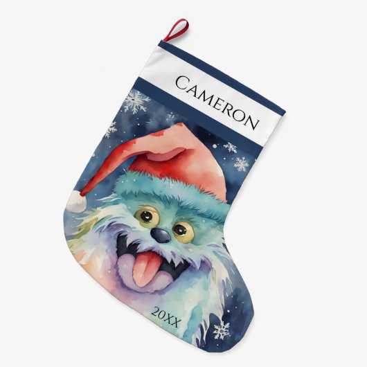 Furry Xmas Monster Grote Kerstsok (Voorkant (Hangend))