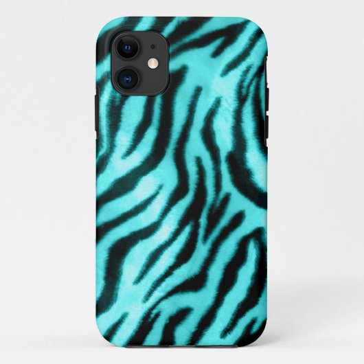 Furry Zebra Blue Case-Mate iPhone Case (Achterkant)