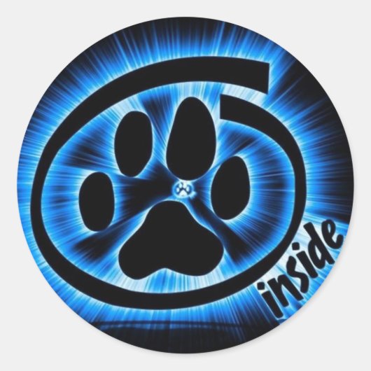FurryInside Ronde Sticker (Voorkant)