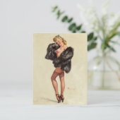 Furs draaien omhoog briefkaart (Staand voorkant)