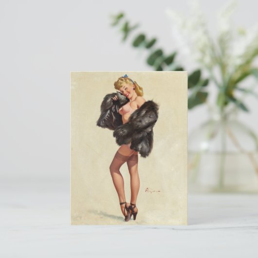 Furs draaien omhoog briefkaart (Staand voorkant)