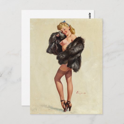 Furs draaien omhoog briefkaart (Voorkant / Achterkant)