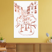 Furstenberg, Saint-Germain-des-Pres Church, Parijs Canvas Afdruk (Insitu (Woonkamer))