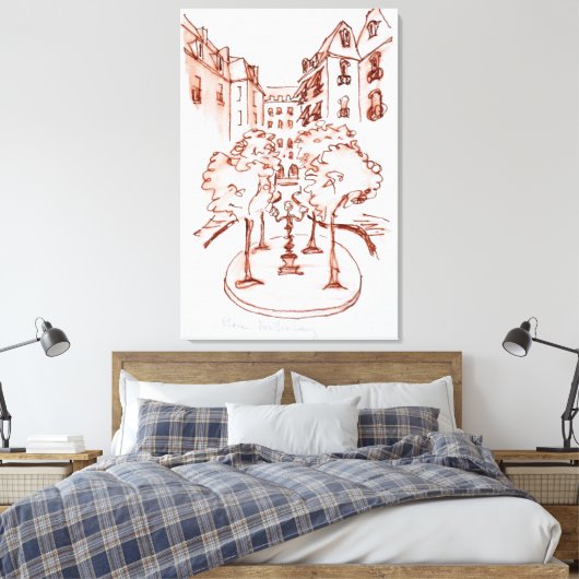 Furstenberg, Saint-Germain-des-Pres Church, Parijs Canvas Afdruk (Insitu (Slaapkamer))