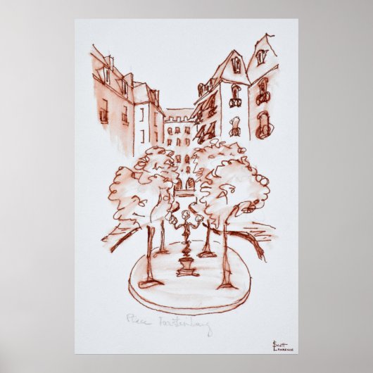 Furstenberg, Saint-Germain-des-Pres Kerk, Parijs Poster (Voorkant)
