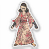 Fury in a Kimono, , Grappig Cadeau Sticker (Voorkant)