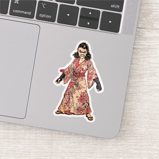 Fury in a Kimono, , Grappig Cadeau Sticker (Detail)