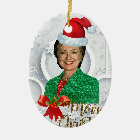 fury xmas Hillary clinton Keramisch Ornament (Voorkant)