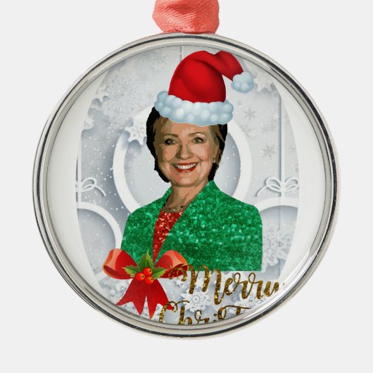 fury xmas Hillary clinton Metalen Ornament (Voorkant)