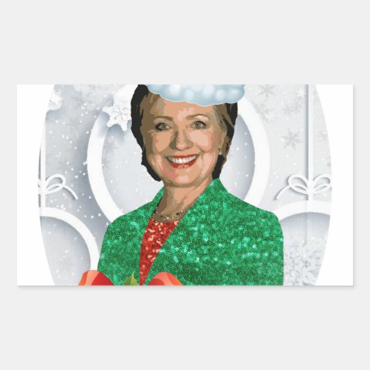 fury xmas Hillary clinton Rechthoekige Sticker (Voorkant)