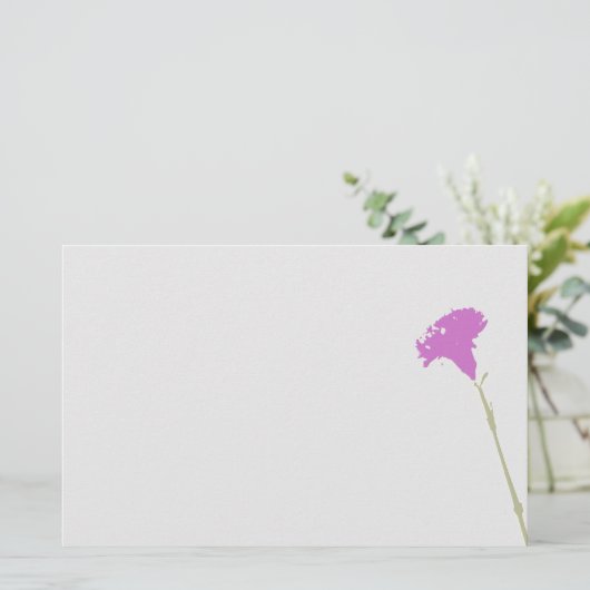 Fuschia Anjer Bloemen Briefpapier (Staand voorkant)