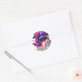 Fuschia bloem, paarse en hete roze ronde sticker (Envelop)