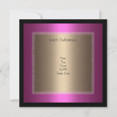 Fuschia Bronzen Glamour op Zwarte 40e Verjaardag Kaart (Achterkant)