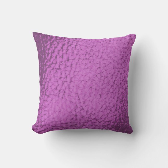 Fuschia donker kunstleer ontwerp kussen (Voorkant)