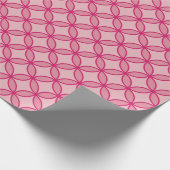 Fuschia en bleke roze cirkelbloemen herhalen cadeaupapier (Hoek)
