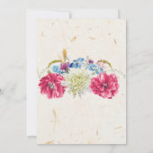 Fuschia en ivoor bloemen Bruids Douche Uitnodiging (Achterkant)