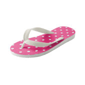 Fuschia en White Polka Dots Kinder Teenslippers (Schuin)