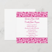 Fuschia floral stylish whimsy trouwuitnodiging kaart (Voorkant / Achterkant)