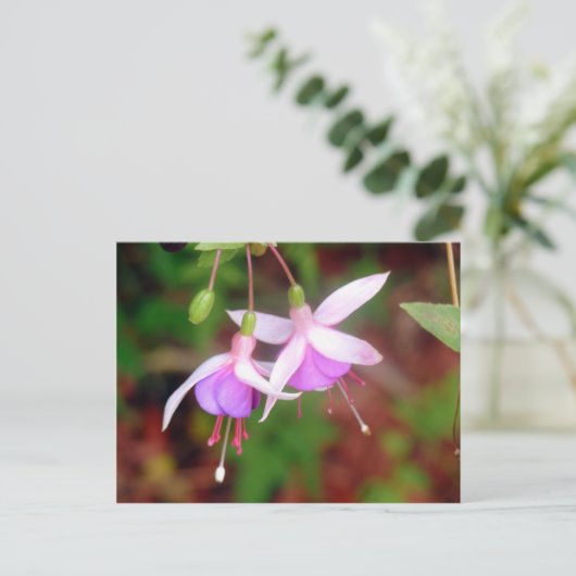 Fuschia Flowers Briefkaart (Staand voorkant)