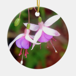 Fuschia Flowers Keramisch Ornament