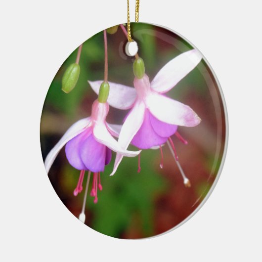 Fuschia Flowers Keramisch Ornament (Links)