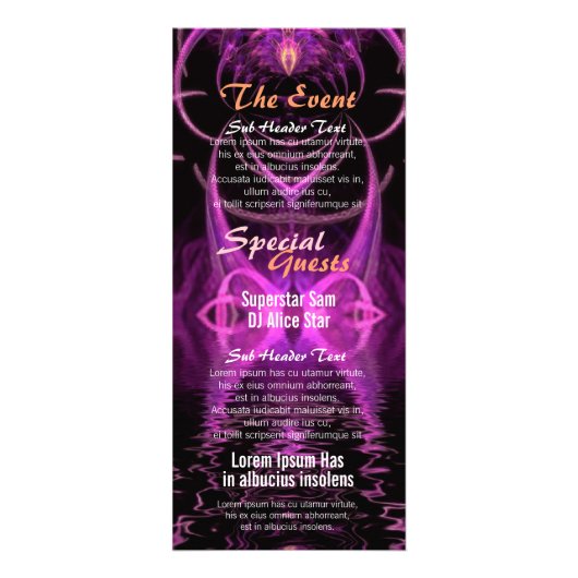 Fuschia Fractal Event Flyer Reclamekaart (Achterkant)