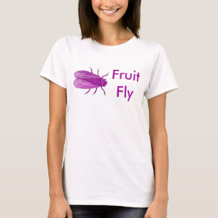 Fuschia Fruit Fly T-Shirt Antiek Fly Engraving