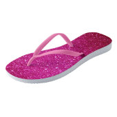 Fuschia Hot Pink Glitter en Glam Teenslippers (Schuin)