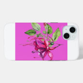 Fuschia iPhone 15 hoesje (Achterkant (horizontaal))