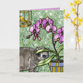 Fuschia, Kitty&Tweet (Kaart) Kaart (Gele Bloem)