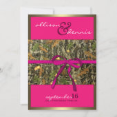 Fuschia Lavish Camo Wedding Invitations Kaart (Voorkant)