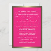 Fuschia Lavish Camo Wedding Invitations Kaart (Achterkant)