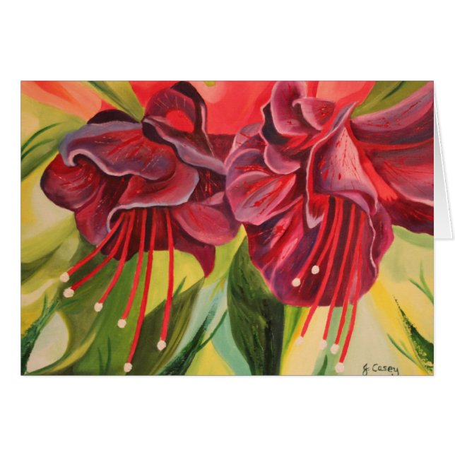Fuschia Oil Painting Card van Joanne Casey (Voorkant Horizontaal)