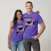 Fuschia Olive Lila zwarte geometrische Abstracte k T-shirt (Unisex)