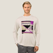 Fuschia Olive Lila zwarte geometrische Abstracte k Tri-Blend Shirt (Voorkant)