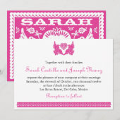 Fuschia Papel Picado Tortelduifjes Weddenschap Kaart (Voorkant / Achterkant)