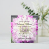 Fuschia Pink en White Dahlia Vrijgezellenfeest Kaart (Staand voorkant)