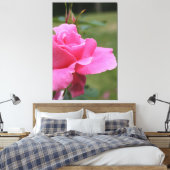 Fuschia Pink Garden Roos Canvas Afdruk (Insitu (Slaapkamer))