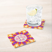 Fuschia Pink Gold Monogram Onderzetter (Insitu)