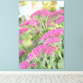 Fuschia Roze Bloemen Canvas (Insitu (Houten vloer))