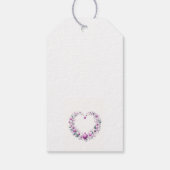 Fuschia Roze Bloemen Hart Dank U Baby shower Cadeaulabel (Achterkant)