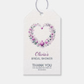 Fuschia Roze Bloemen Hart Dank U Vrijgezellenfeest Cadeaulabel (Voorkant)