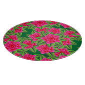 Fuschia Roze Camellias en Groene Bladeren Snijplank (Hoek)